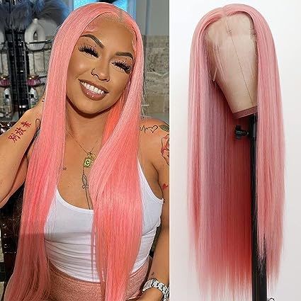 13x6 Lace frontal wig 30" Pink custom color