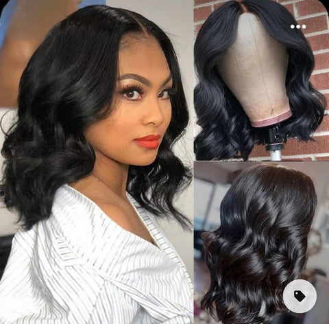 14" Body wave Bob 5x5 lace closure unit.